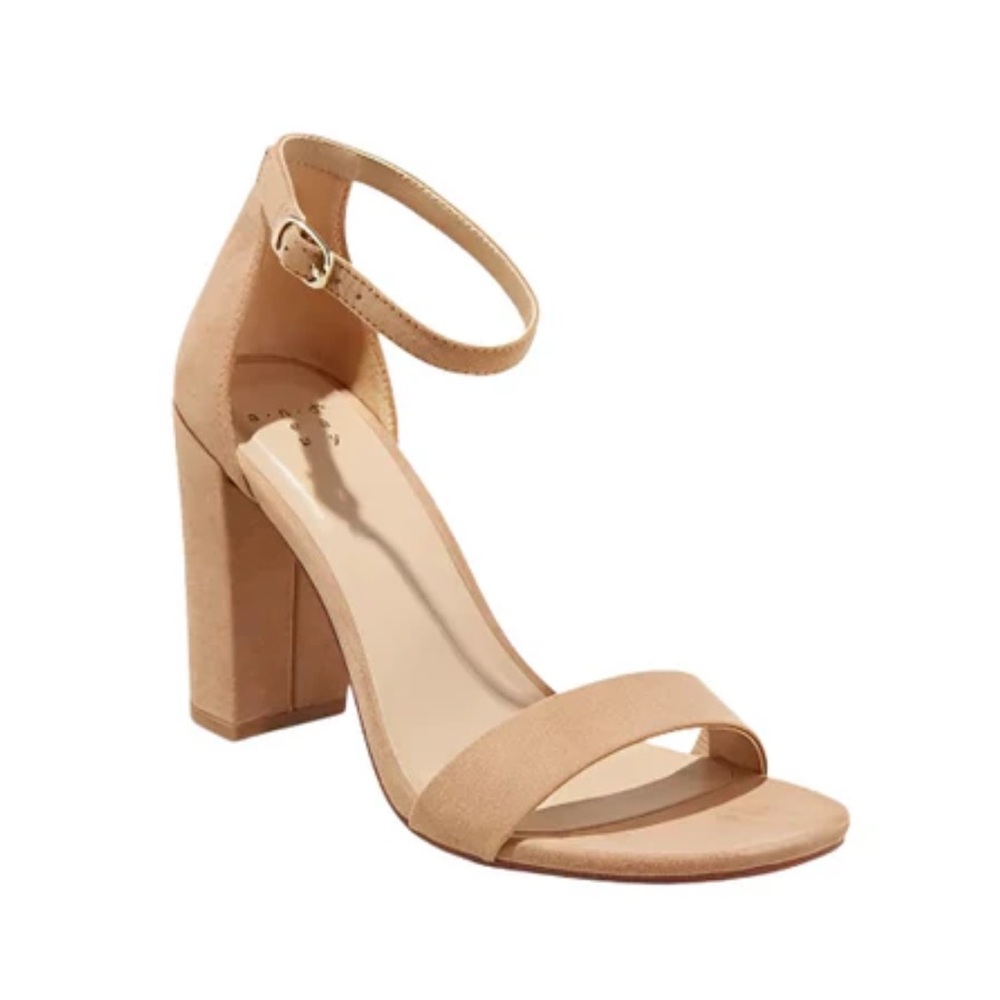 A New Day Taupe Block Heel with Ankle Strap